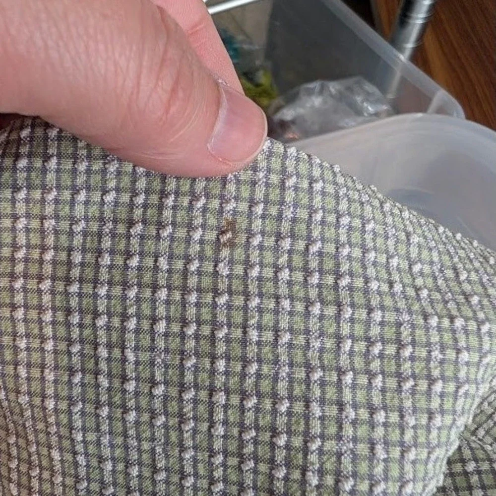 The North Face Plaid Button Up Shirt Green Gray‎ Long Sleeve Men's M